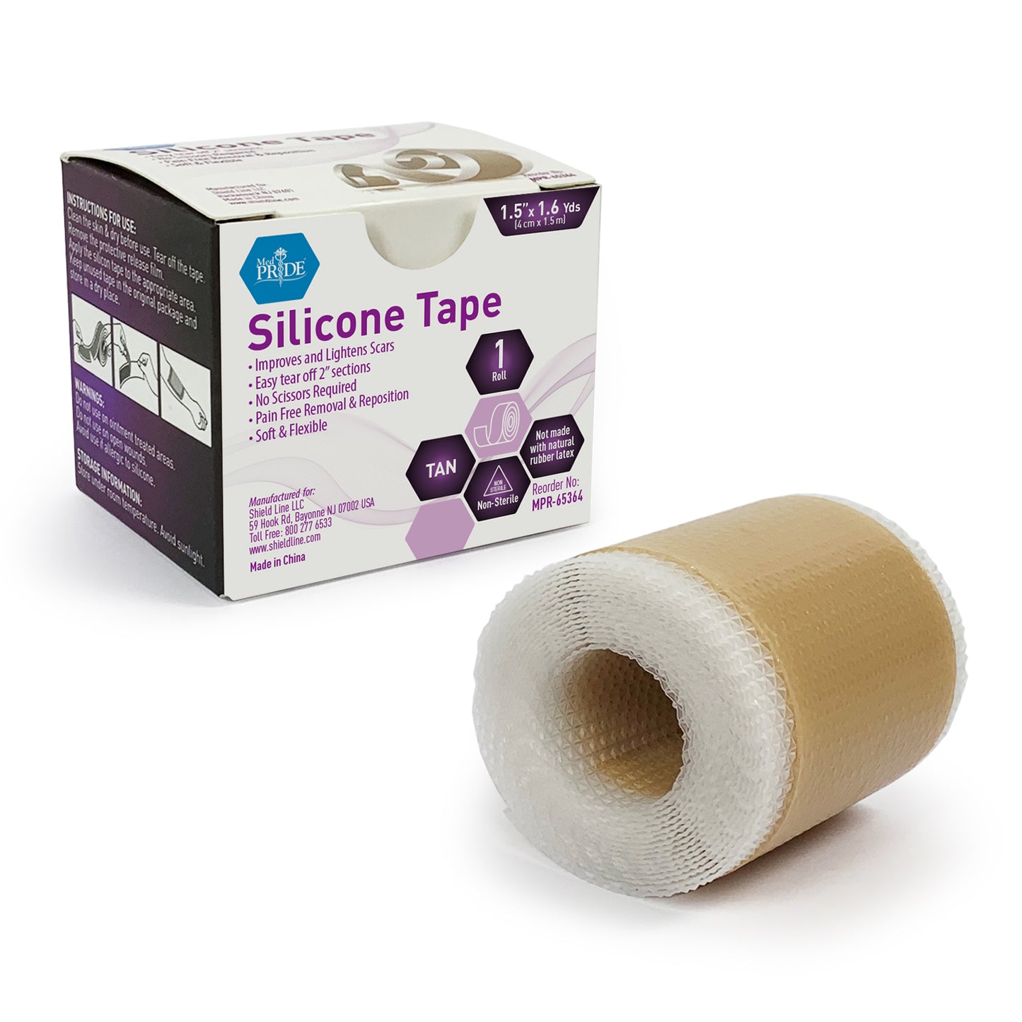 Silicone Tape - 1.5" x 1.6yds - 1 roll/pk, 100pk/cs.