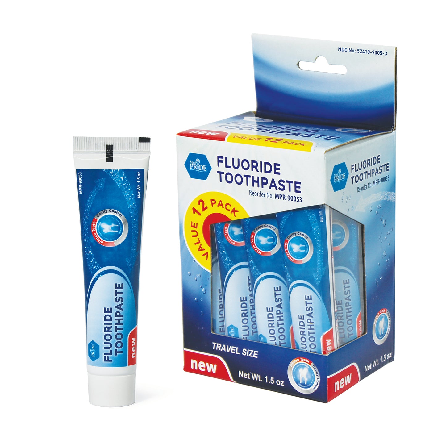 MedPride, Fluoride Toothpaste, 1.5 oz Tubes, Case (MPR-90053)