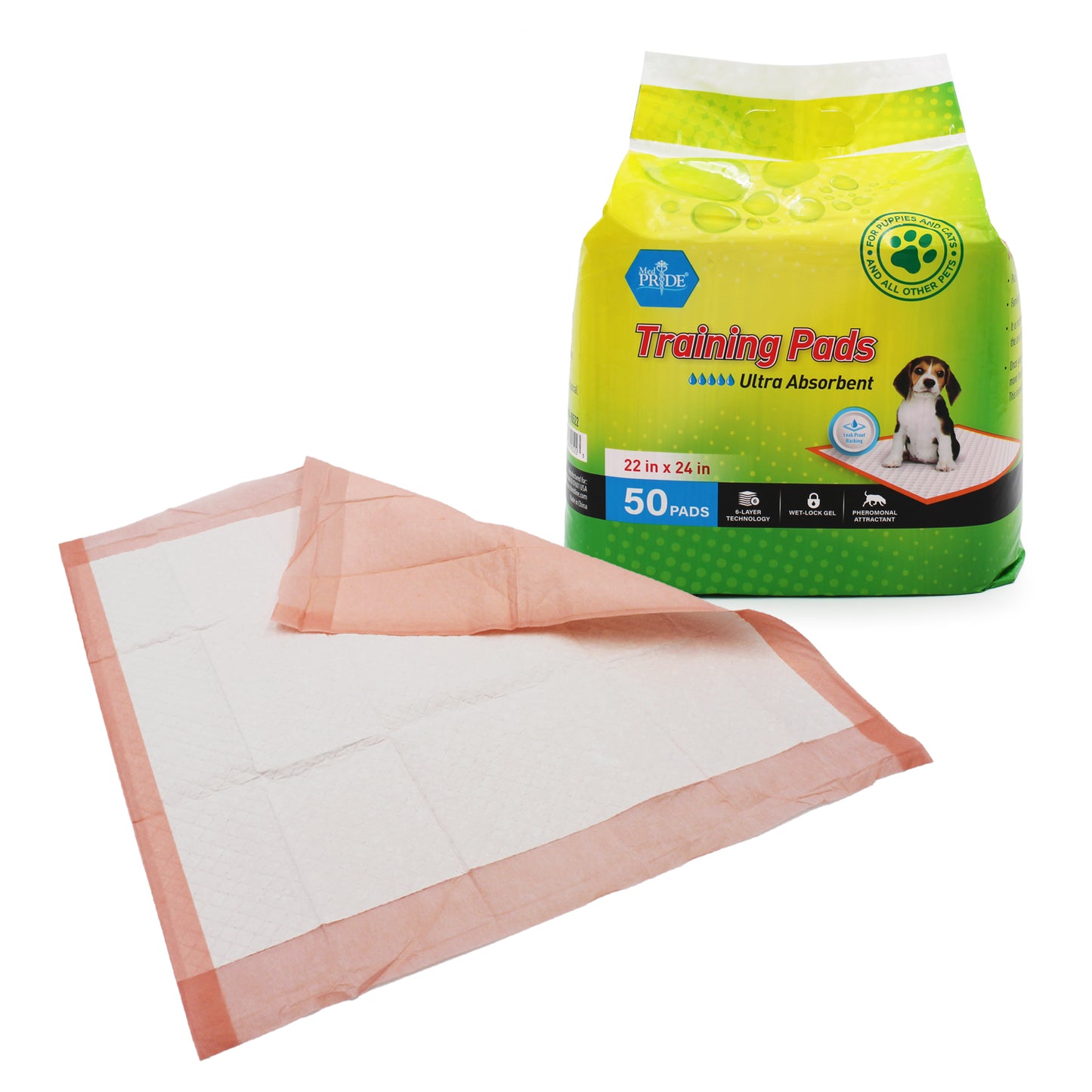 MedPride Pet Pads, 22 x 24 w/ pheromone (30 gram) - 4/50/cs.