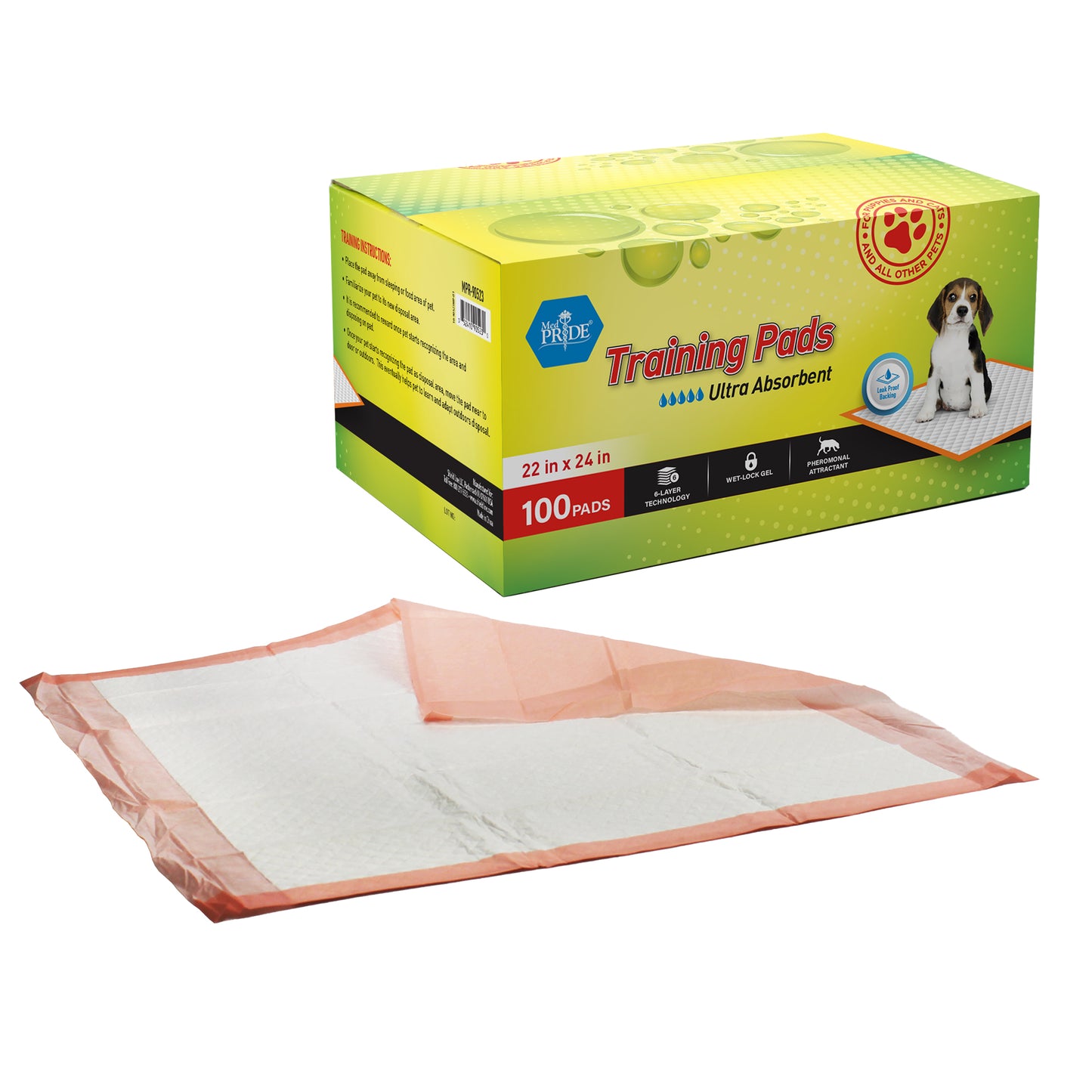 MedPride Pet Pads, 22 x 24 w/ pheromone (30 gram) - 100/cs.