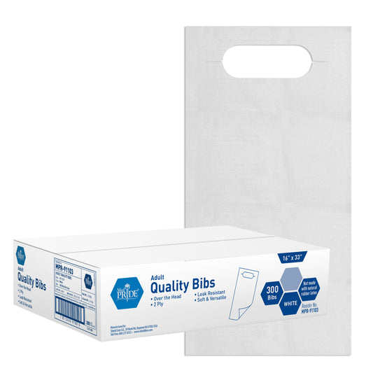 Adult Bibs - Over the Head -  16"W x 33"L - 300/cs.