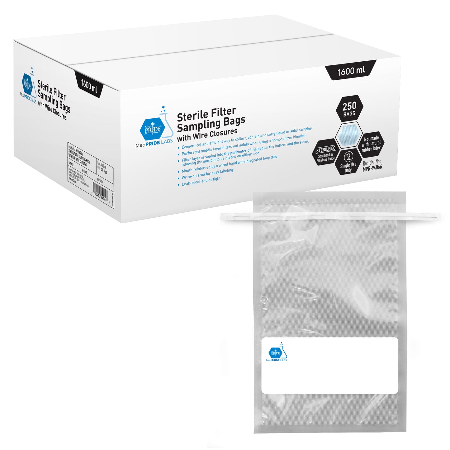 Filter Sample Bags, 1600ml, Sterile, Case (MPR-94066)