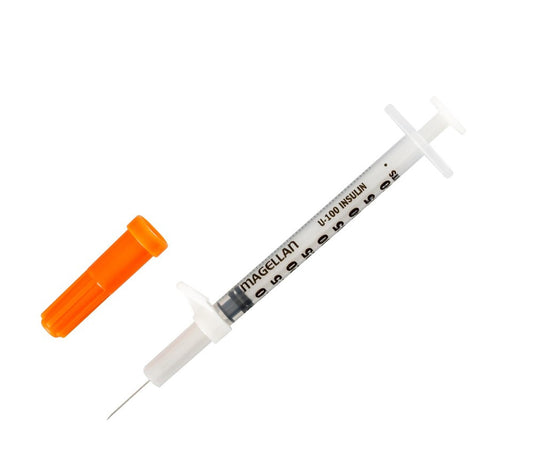 Magellan Insulin Safety Syringe, U-100 1mL 29G x 1/2", Box (8881892910)