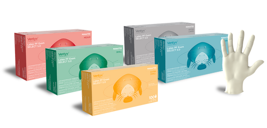 Ventyv, Latex Exam Glove, Natural White, Large, Manatee, Case (VNT 10121103)