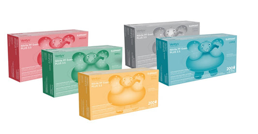 Ventyv, Nitrile Exam Gloves, PLUS 3.5, Violet Blue, Elephant, Chemo Tested, Medium, Case of 2000 (VNT 10335101)