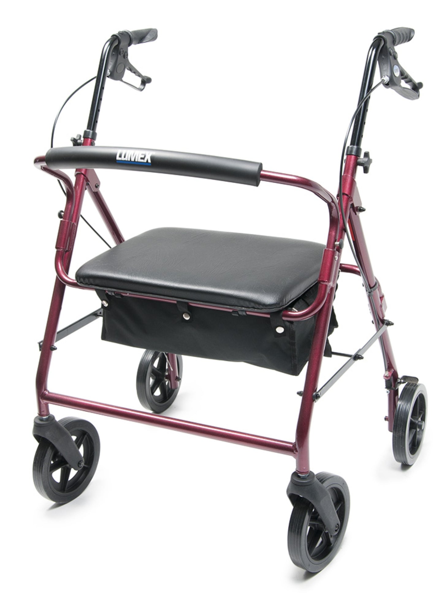 Lumex, Walkabout Imperial Hemi Rollator, Burgundy, 450 lbs Weight Capacity (RJ4402R)