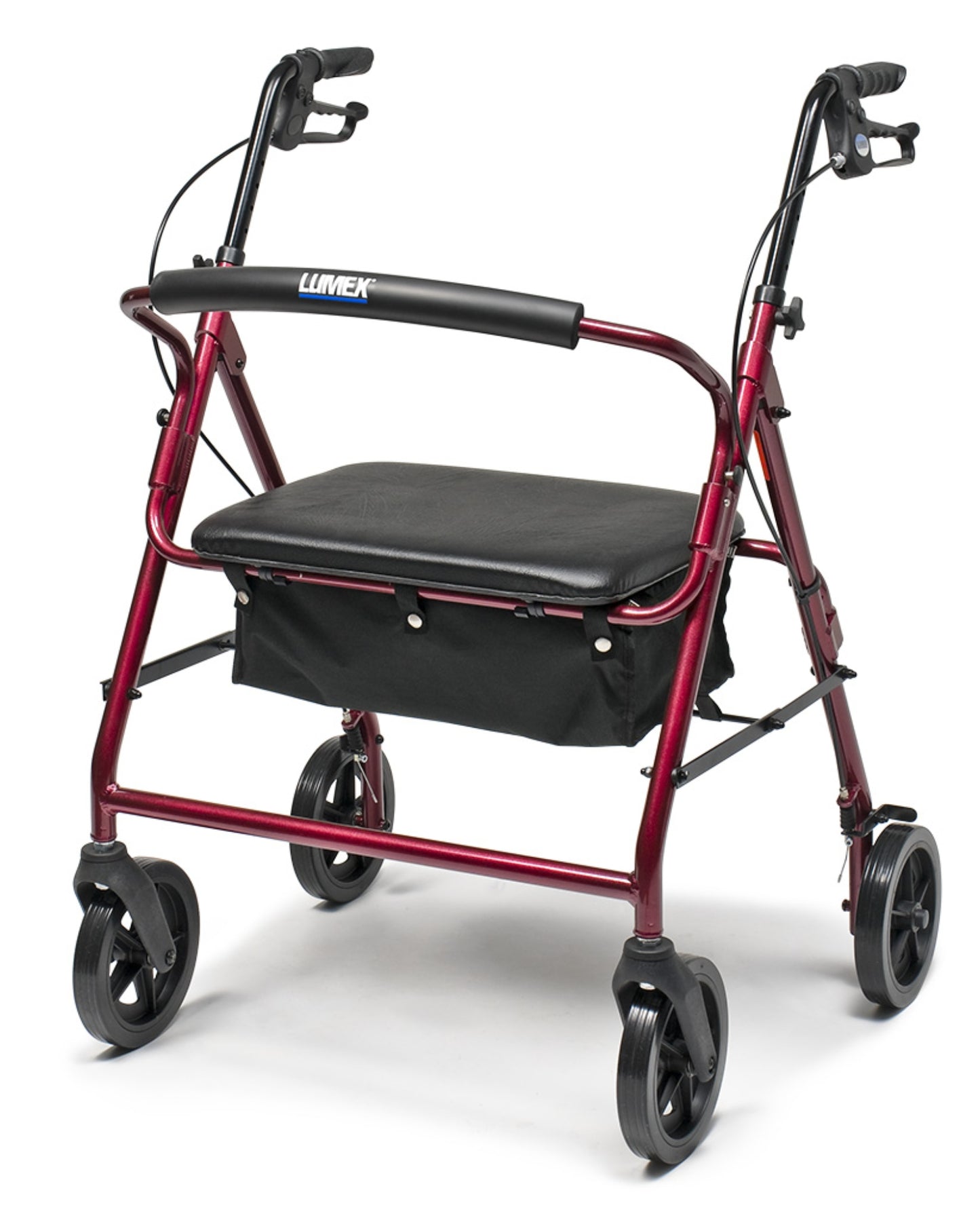 Lumex, Walkabout Four-Wheel Imperial Rollator, Burgundy, 450 lbs Weight Capacity (RJ4405R)