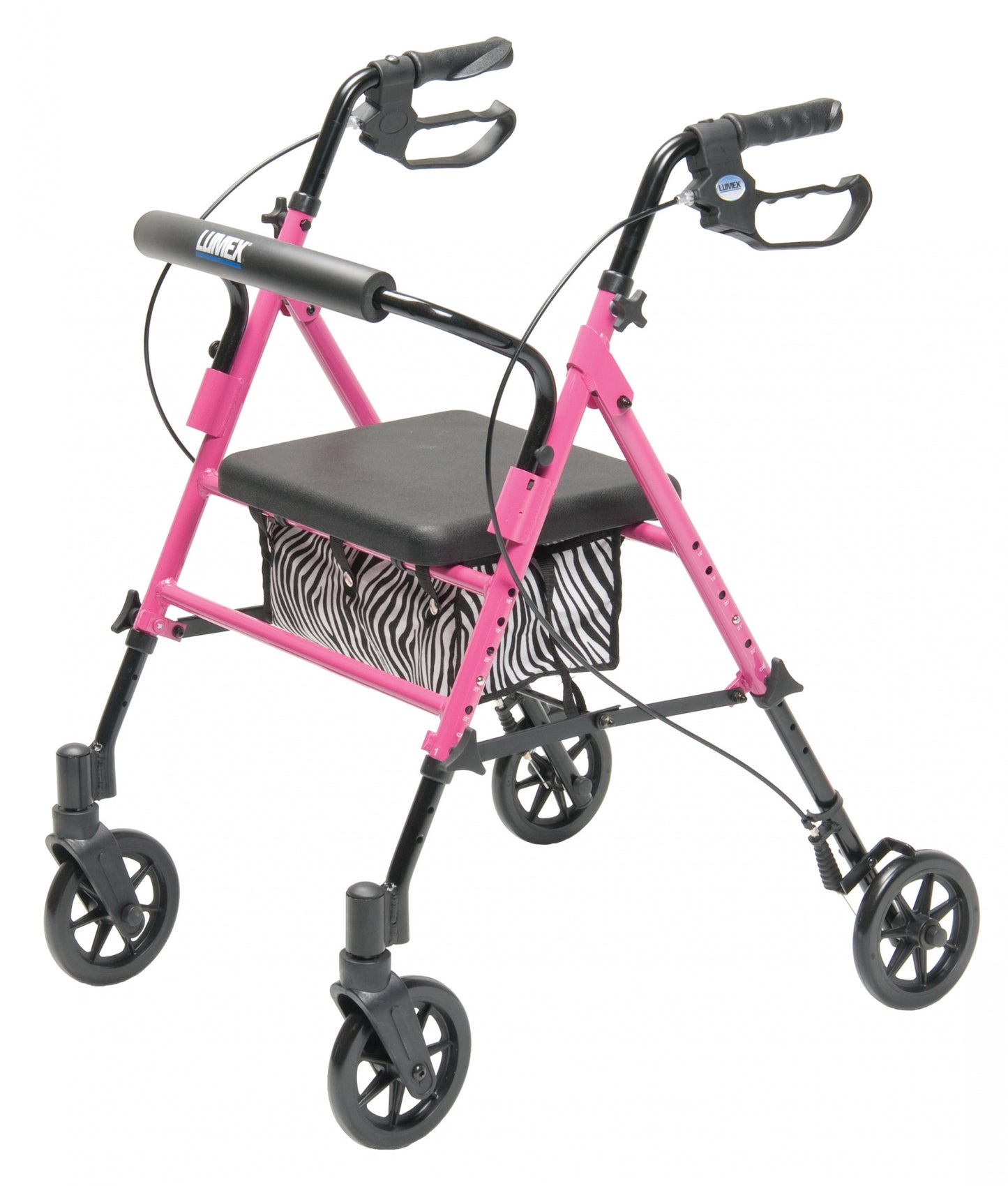 Lumex, Set n’ Go, Height Adjustable Rollator, Pink (RJ4700P)