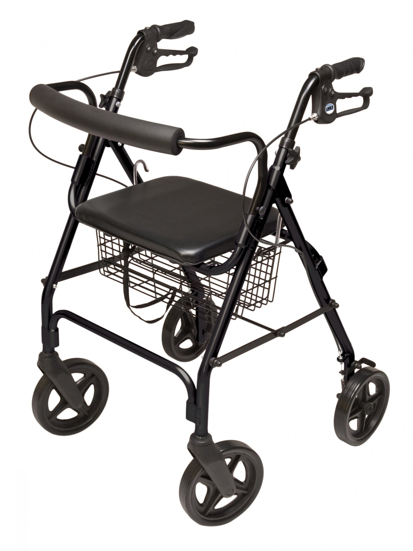 Lumex, Walkabout Four-Wheel Contour Deluxe Rollator, Black (RJ4805K)