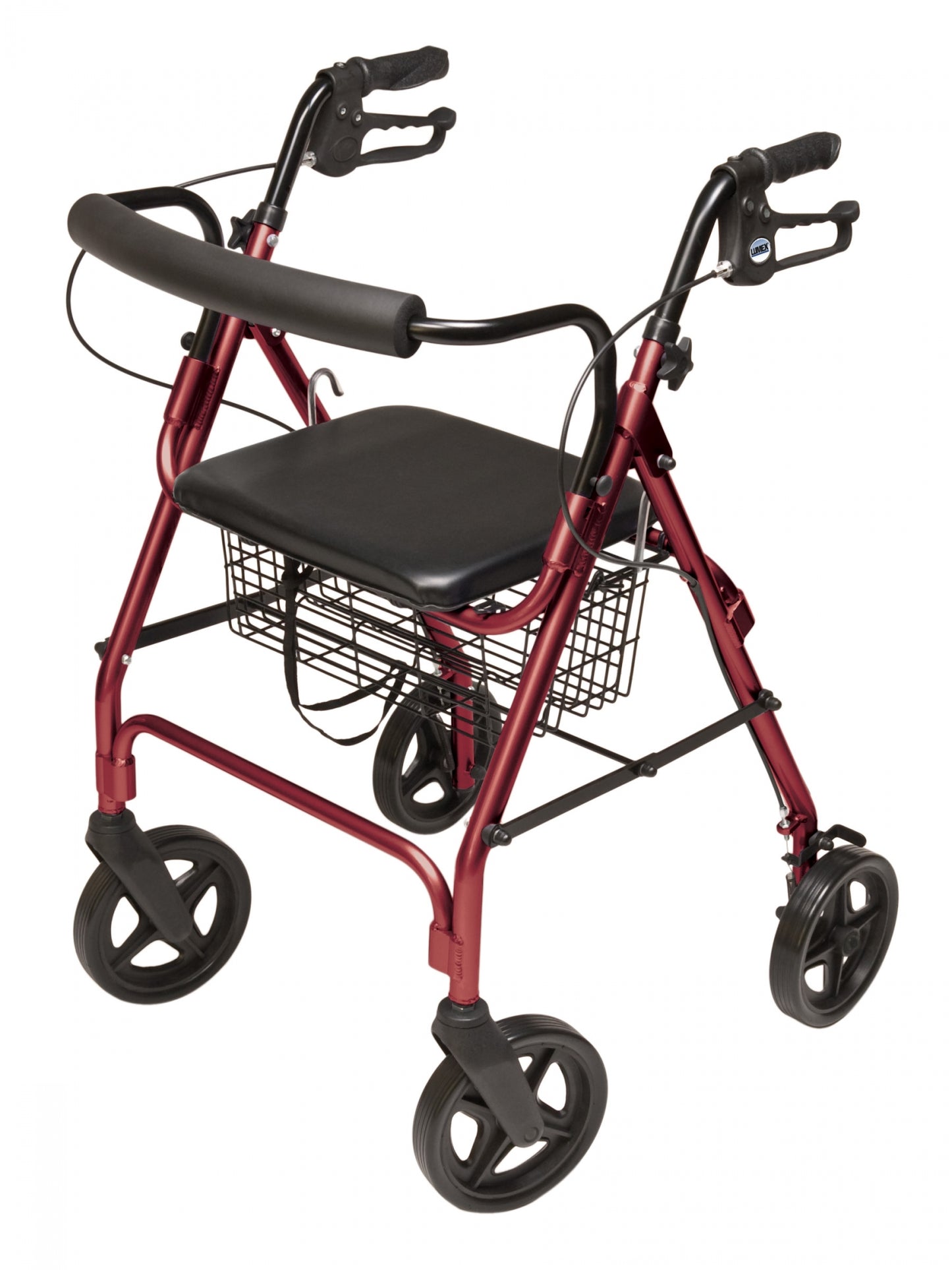 Lumex, Walkabout Four-Wheel Contour Deluxe Rollator, Burgundy (RJ4805R)