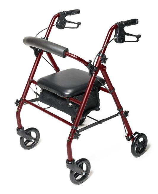 Lumex, Walkabout Steel Knock Down Rollator, Burgundy (RJ5500R)
