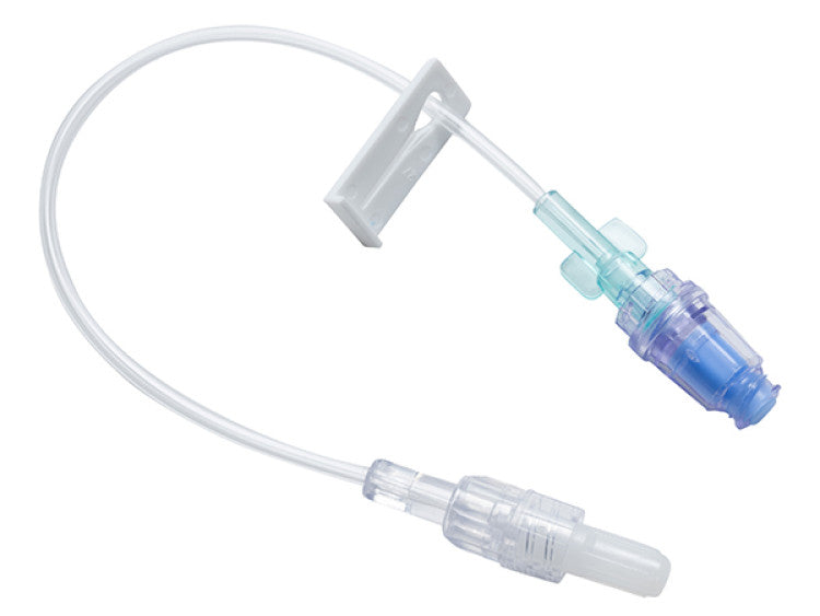 7" Mini Bore IV Extension Set, Removable Needle-Free Valve, Swivel Male Luer (TCBEXTNF-E)