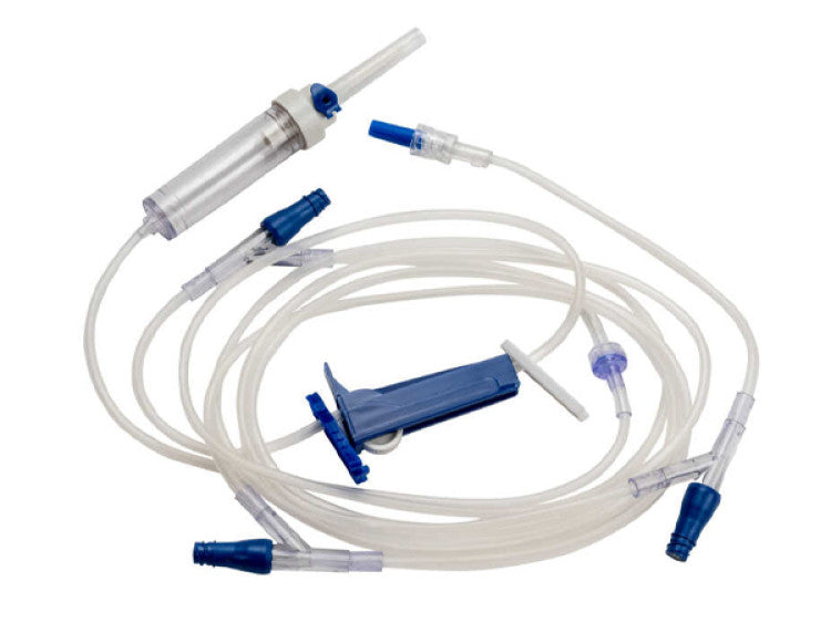 IV Administration Pump Set, Compatible with FloGard and Spectrum, 3 Y-Site, 10 Drops/mL, 110" (TCBINF6537)