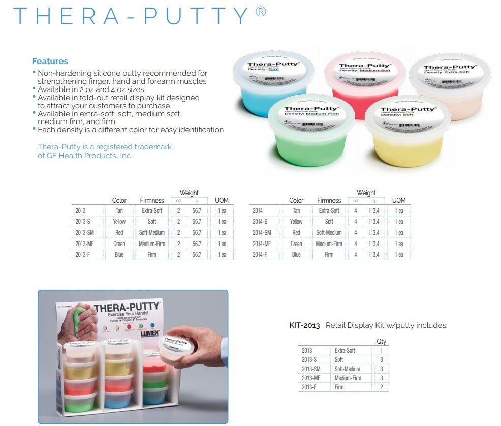 Thera-Putty, 2oz, Soft-Medium, Red (2013-SM)