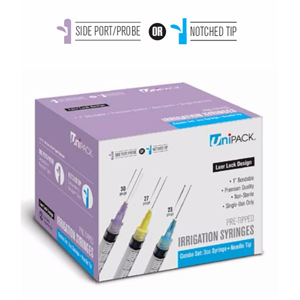 Combo Syringe 27G Notched 3cc Luer Lock, Yellow (URN-55003-27)