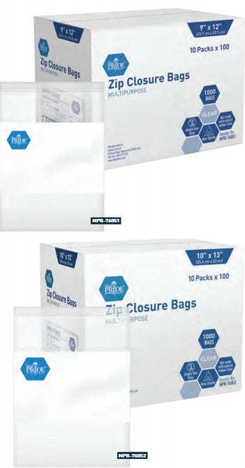 MedPride, Zip Closure Bags, 9" x 12", Case Bags (MPR-76051)