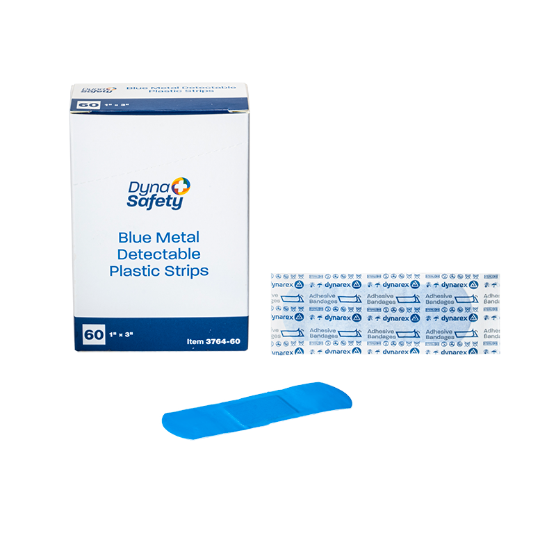 Blue Metal Detectable Plastic Strip, 1" x 3", Case (3764-60)