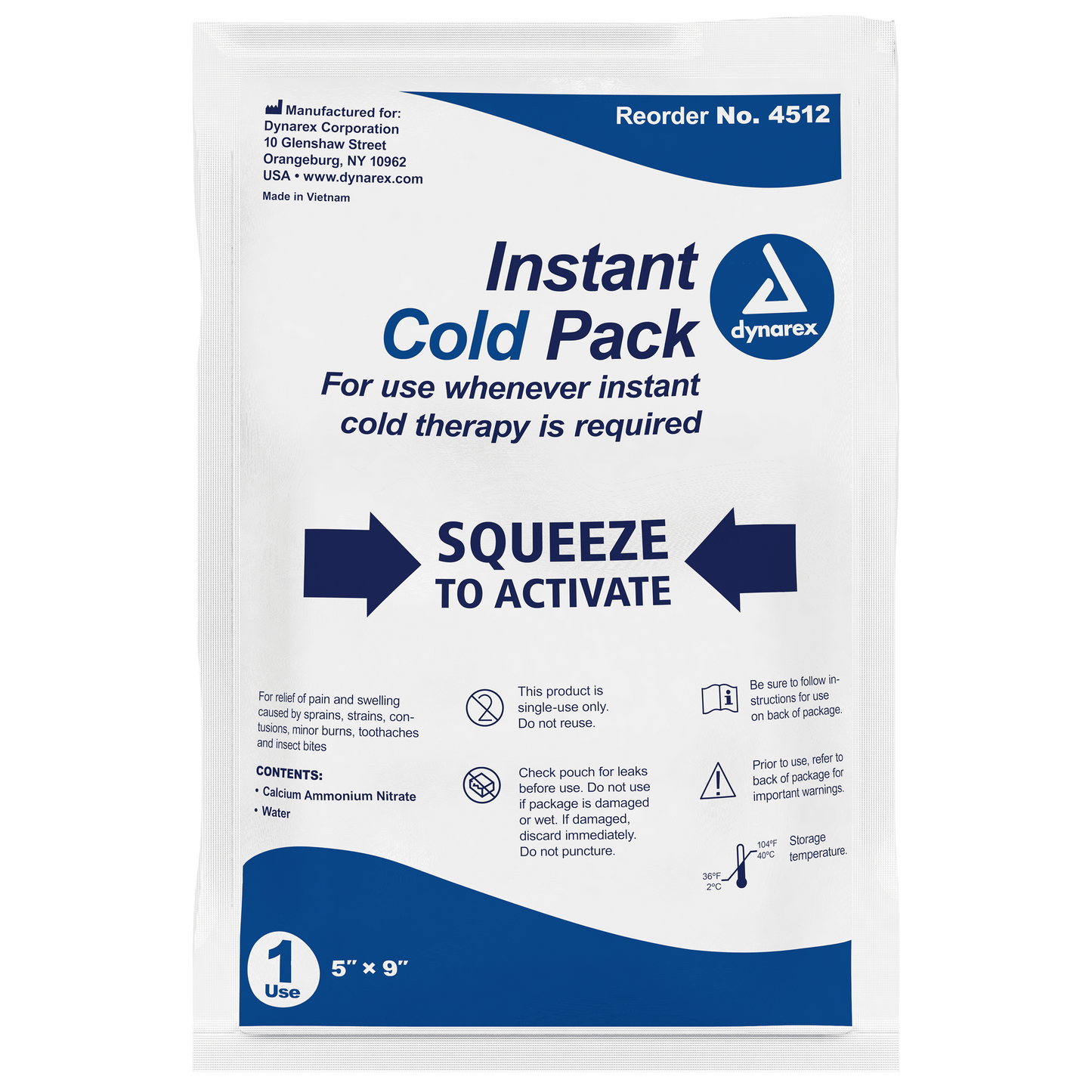 Instant Cold Pack, 5" x 9", 24/Case (4512)