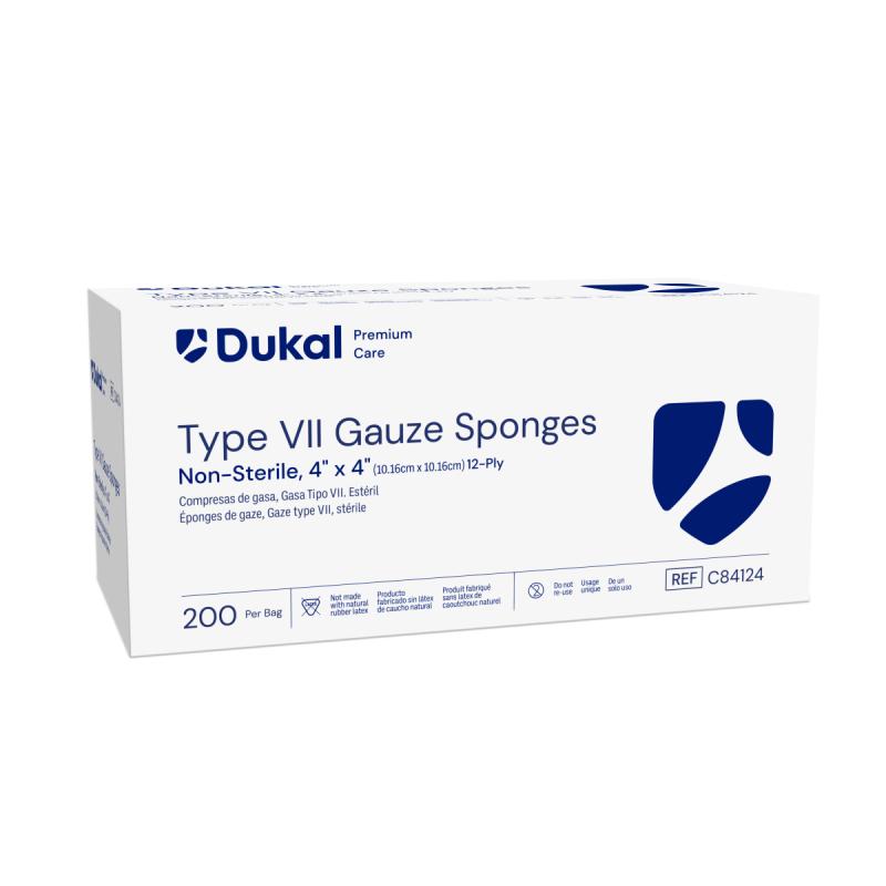 Premium Care Non-Sterile Type VII Gauze Sponges, 12-Ply, 4" x 4" (C84124)