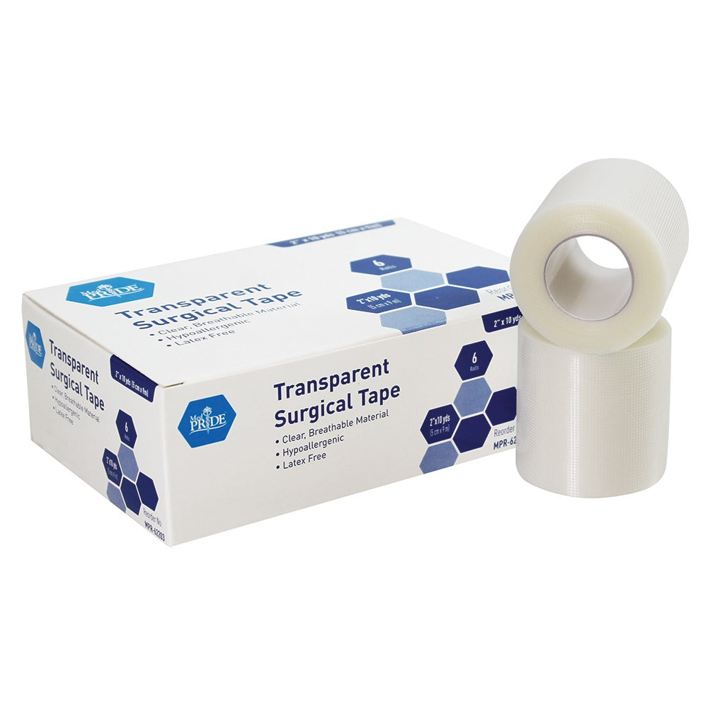 Shield Line Clear Surgical Tape - 2" x 10 Yds. -12/6/cs. medical supply view 2