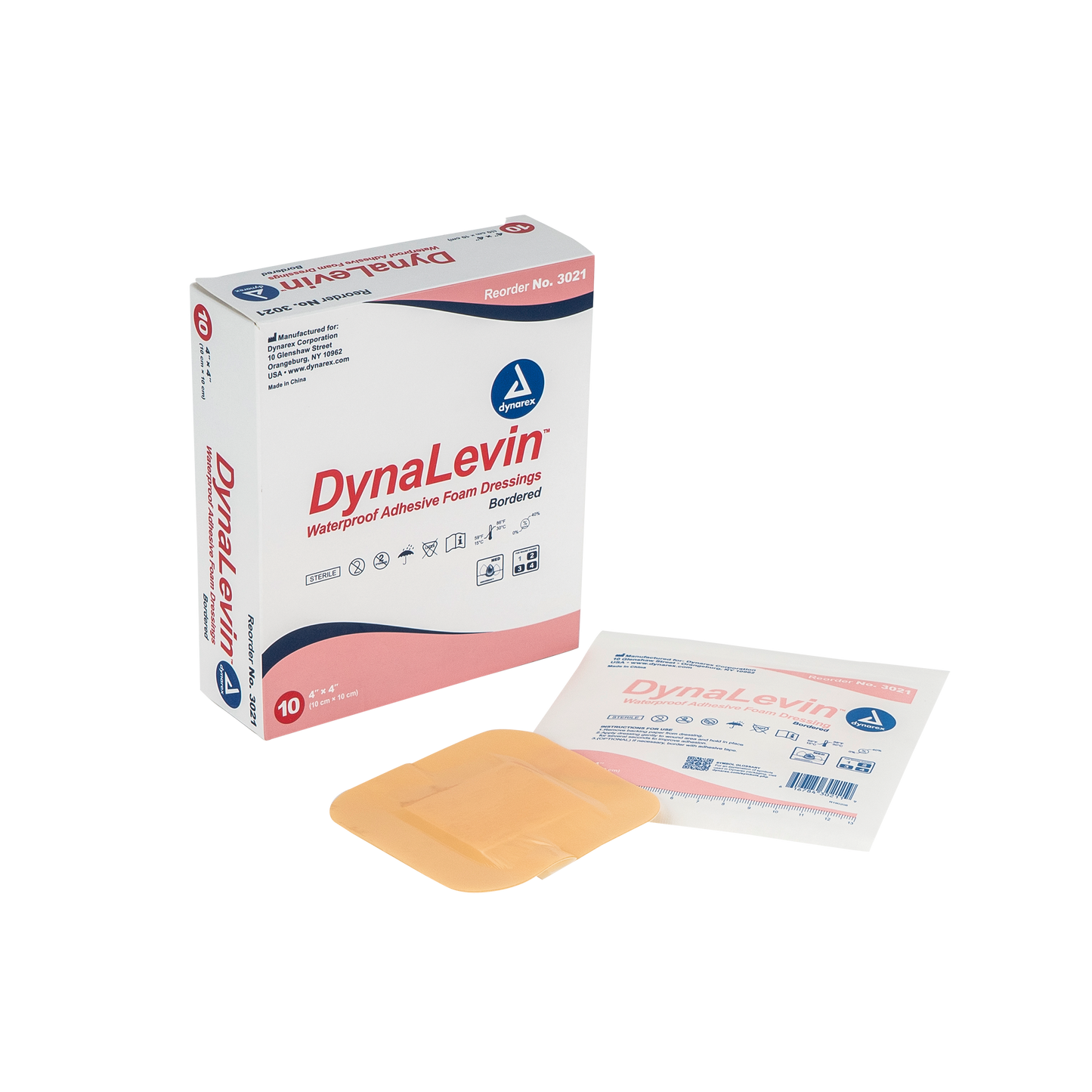 DynaLevin - Waterproof Adhesive Bordered Foam, 4" x 4", Case (3021)