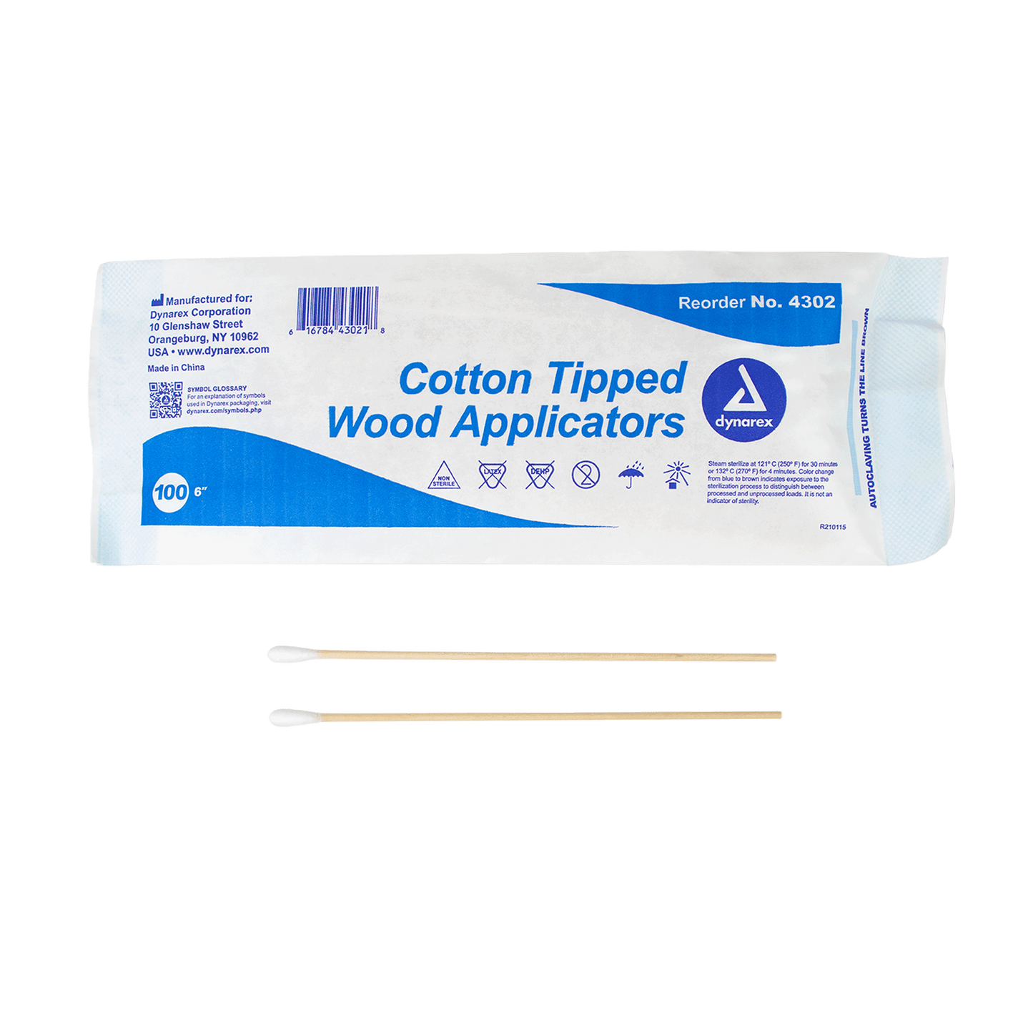 6" Cotton Tipped Wood Applicators, Non-Sterile, Case (4302)