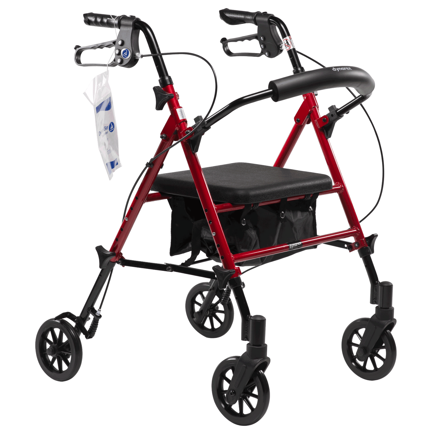 DynaGo Flex - Adjustable Seat Height w/ Detachable Caster, Red, Aluminum (10204)