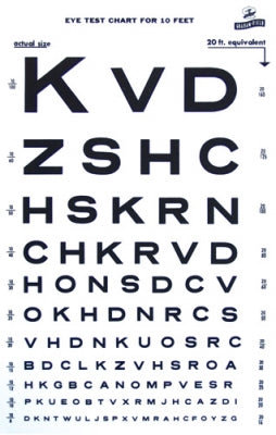 Graham Field Eye Chart, Illum Snellen, 14X9 10' DISTANCE,20' Equiv,grafco medical supply