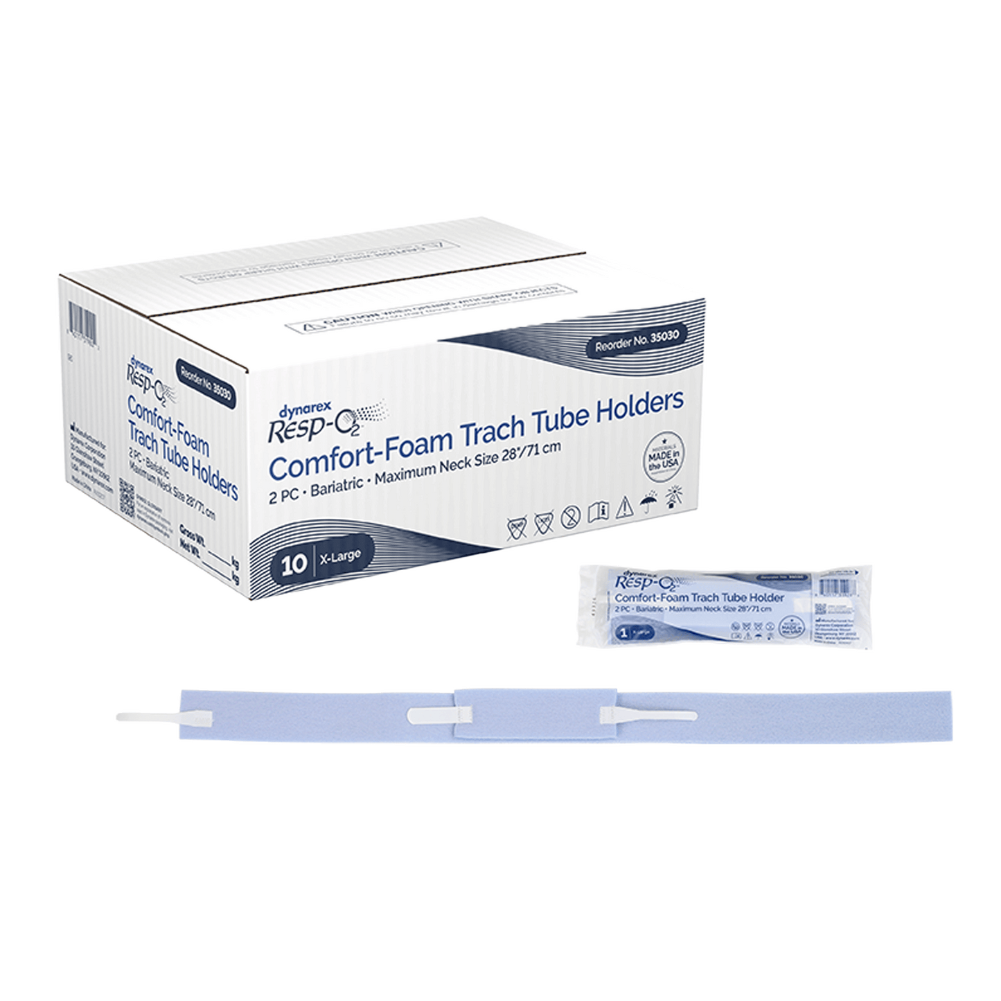 Comfort-Foam Trach Tube Holder, 2-Piece, X-Large, Adult-Bariatric, Case (35030)