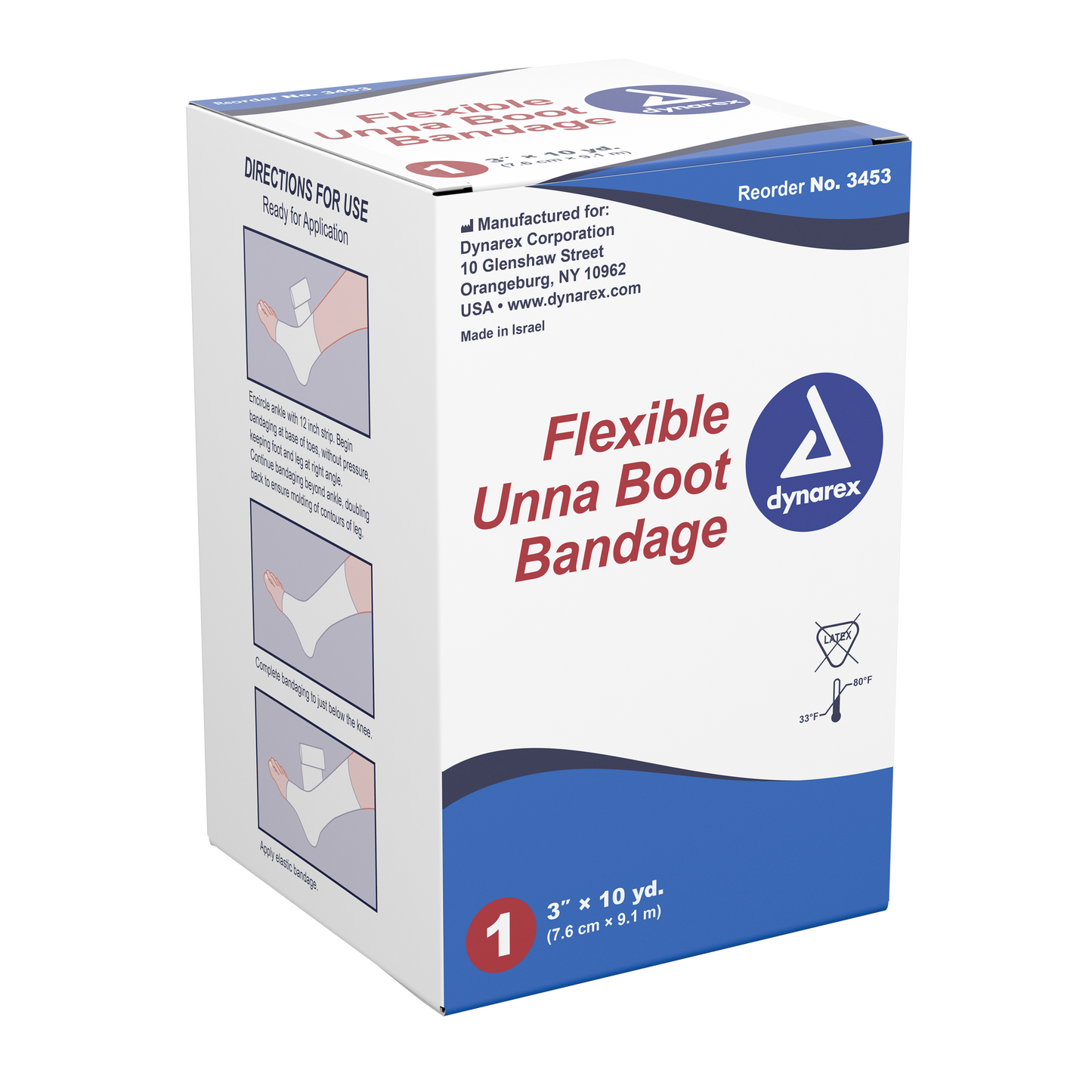 Unna Boot Bandages, 3" x 10 yd, 12/Case (3453)