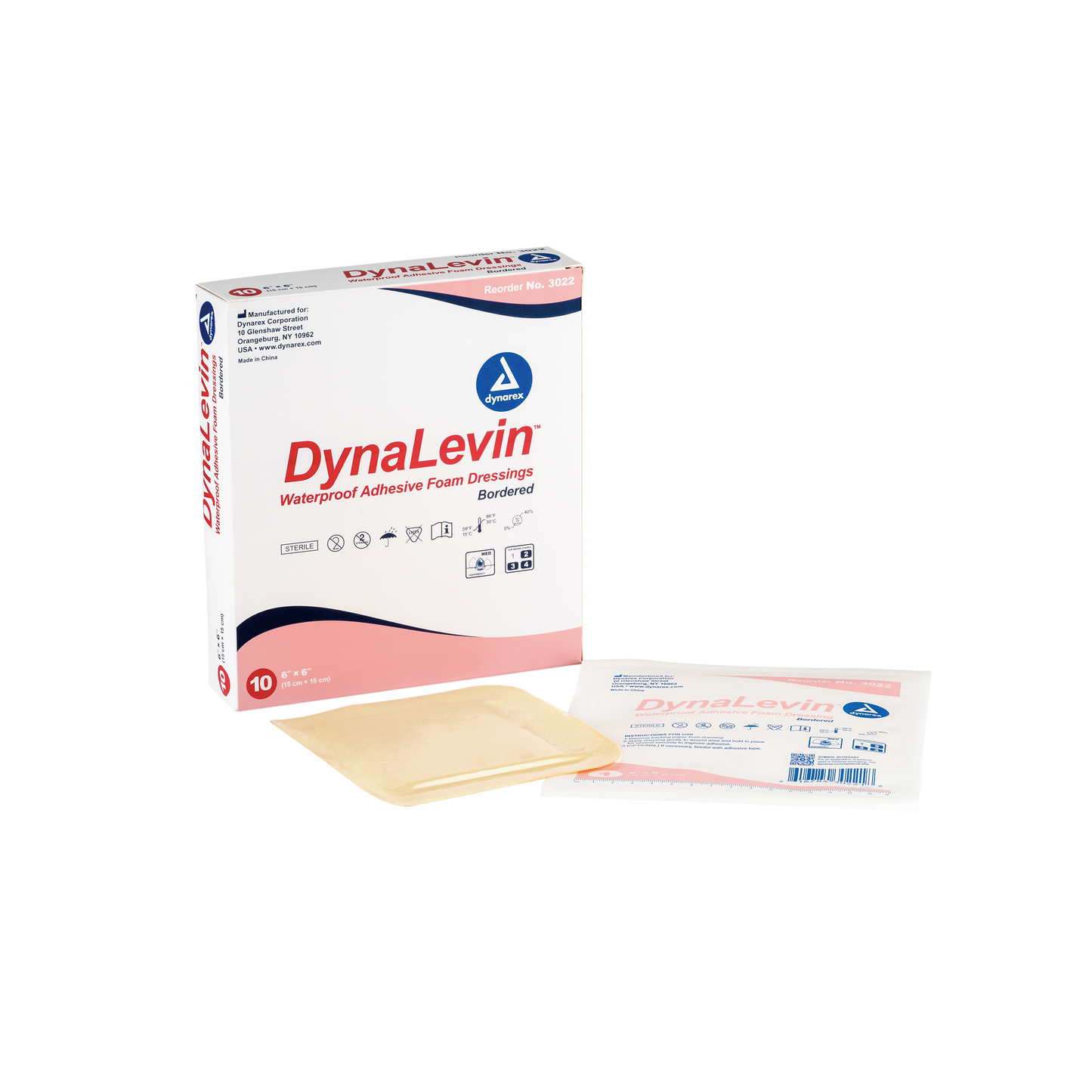 DynaLevin - Waterproof Adhesive Bordered Foam, 6" x 6", Case (3022)