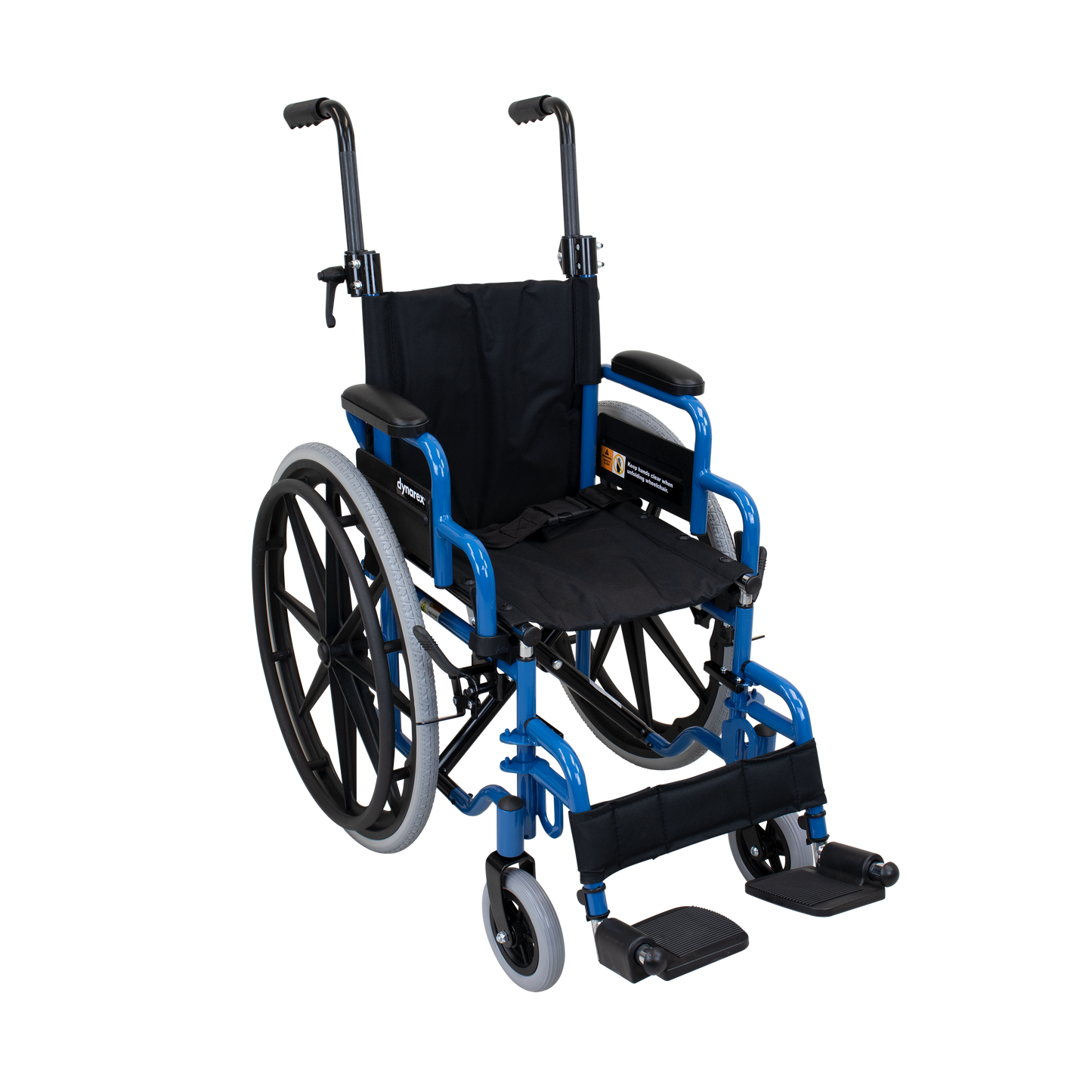 DynaRide Pediatric Wheelchair, with Foot Rest, 12" x 12", Blue (15009-12DFR)