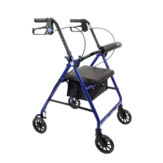 DynaGo Quad 6, Aluminum Rollator, Blue (10201BL)