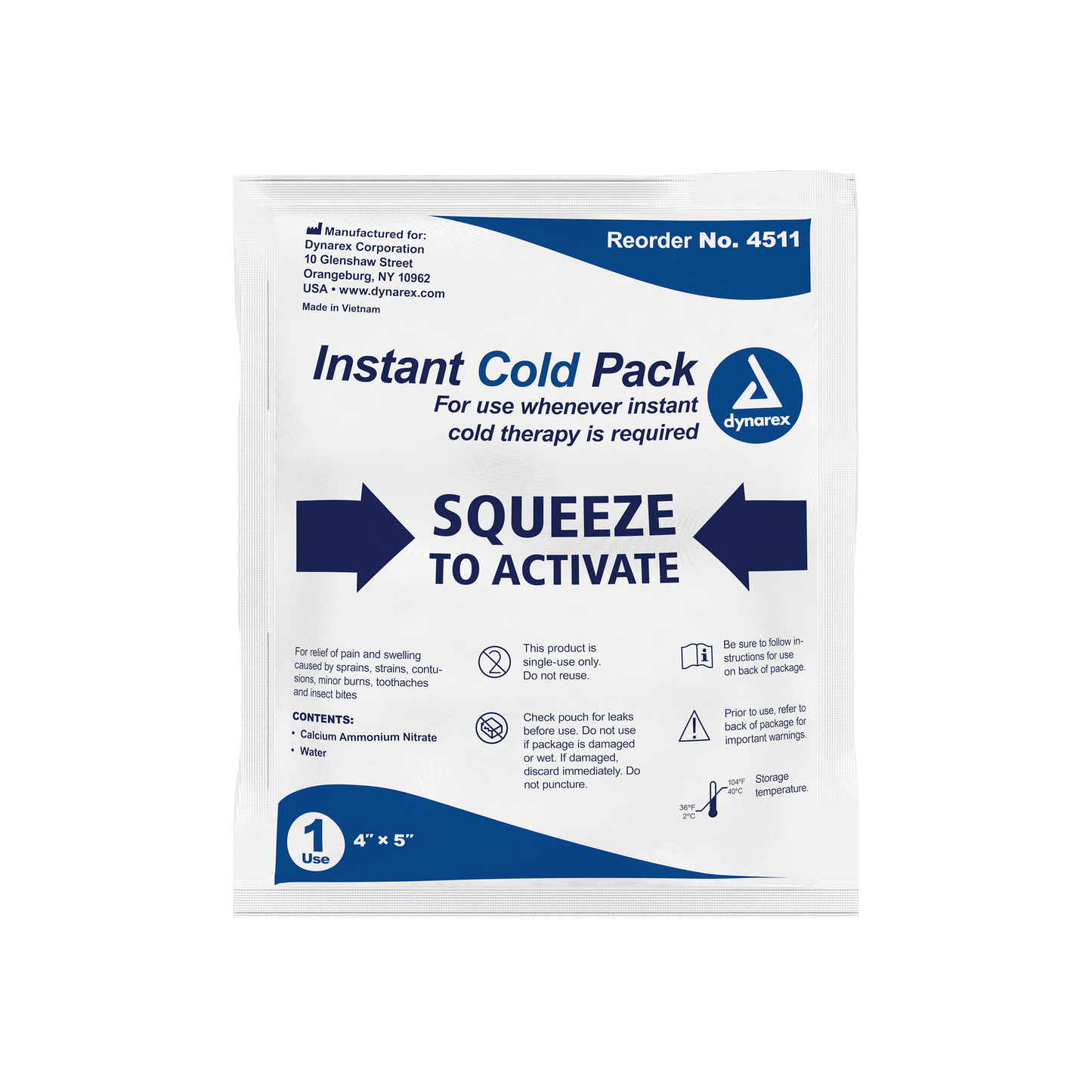 Instant Cold Pack, 4" x 5", 24/Case (4511)