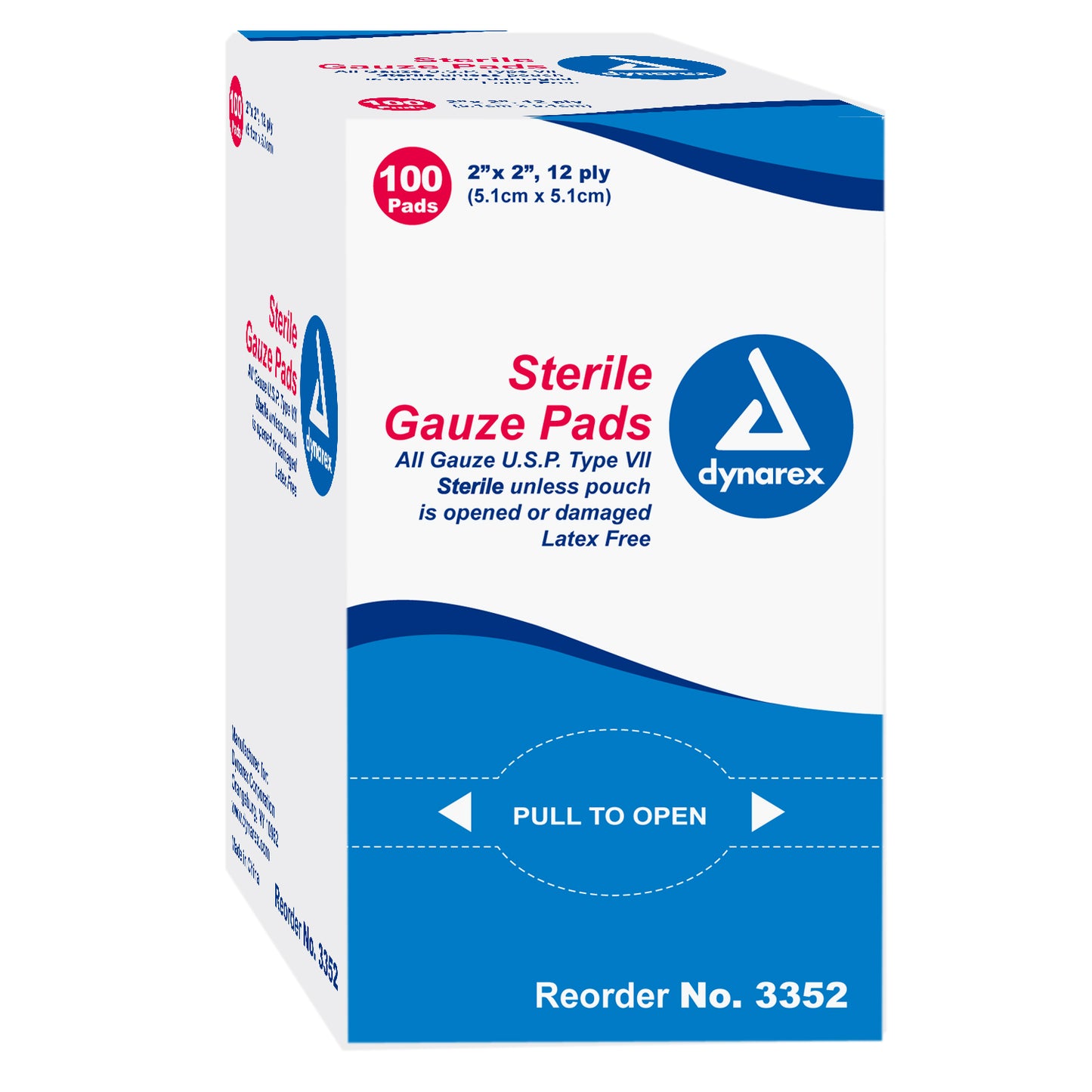 Gauze Pad, 2" x 2", 12 Ply, Sterile 1's (3352)