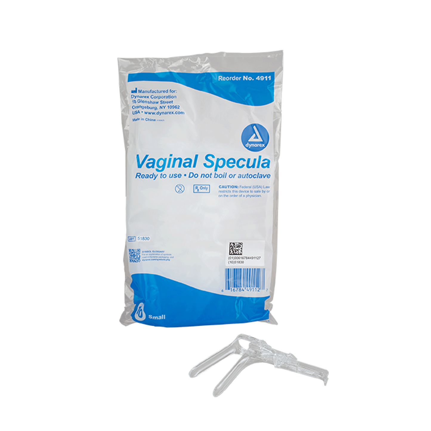 Vaginal Speculum Disposable, Small, Unadaptable, 100/Case (4911)