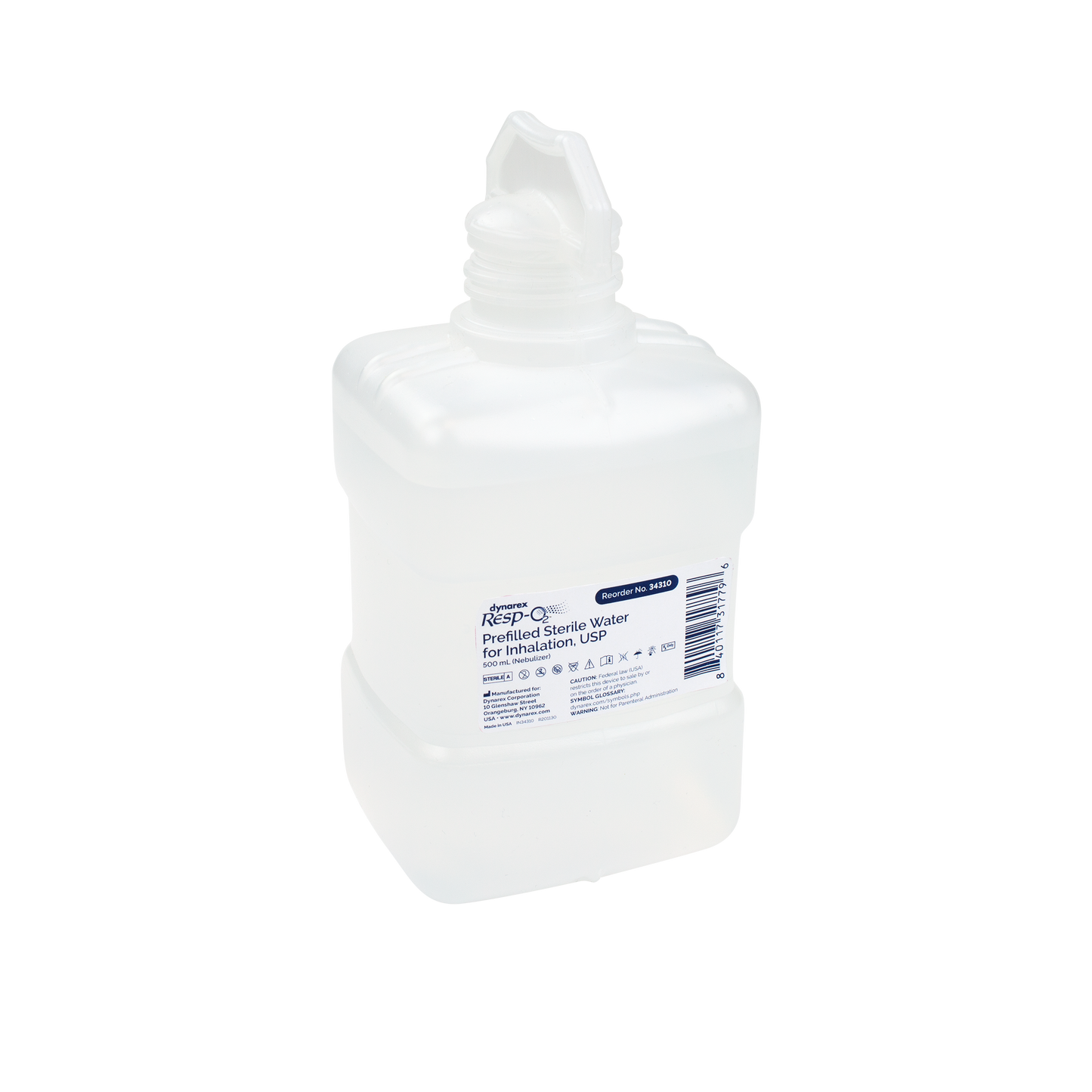 Prefilled Sterile Water For Inhalation USP, 500 mL, Case (34310)