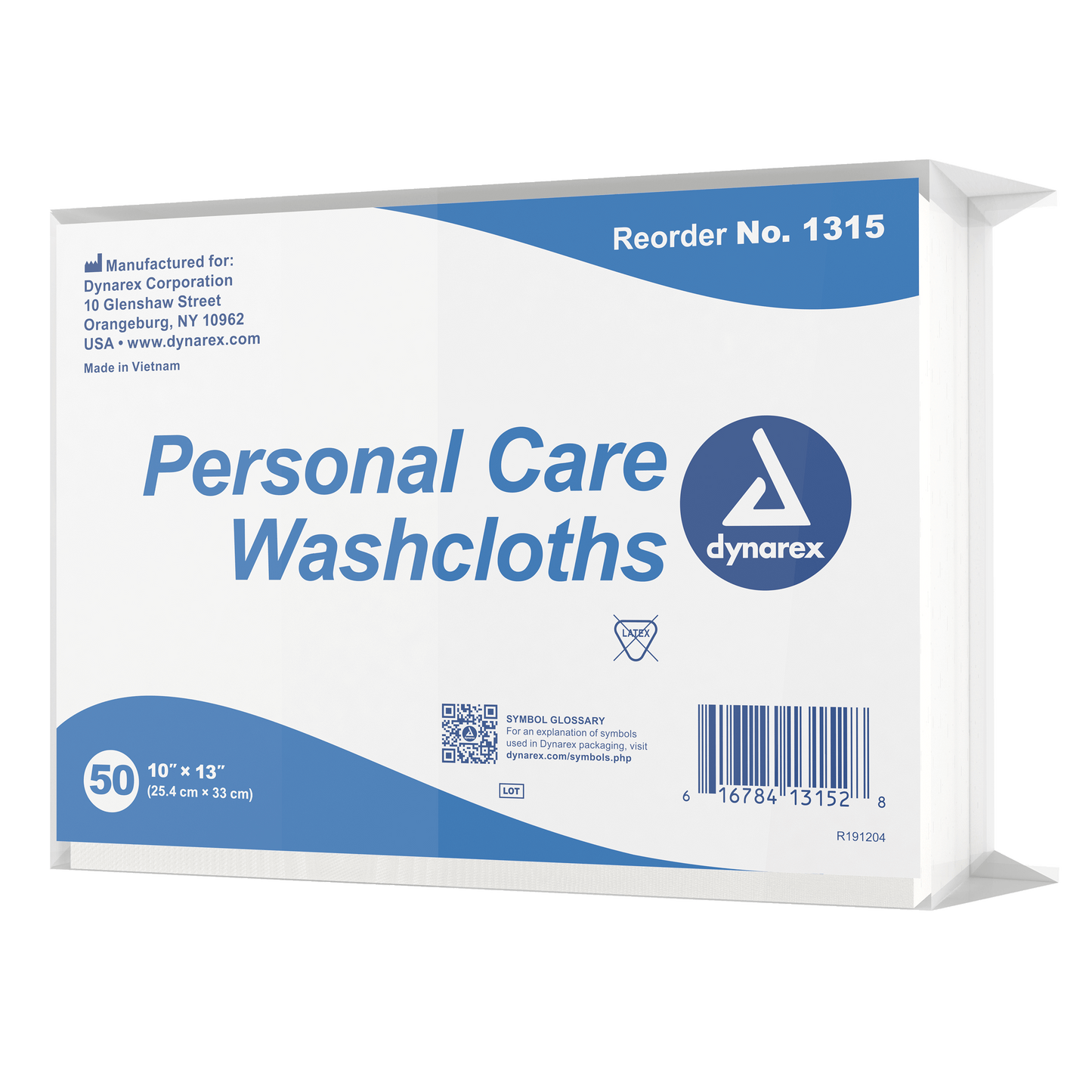 Personal Care Dry Washcloth, 10" x 13", Case (1315)