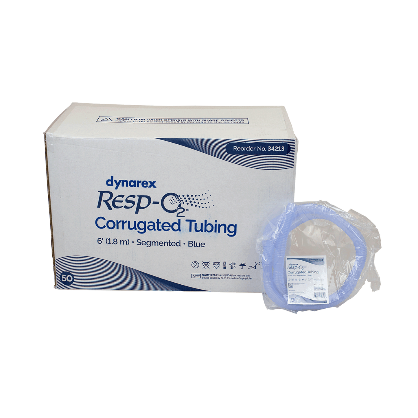 Corrugated Tubing 6' (1.8 m), Segmented, Blue, Case (34213)