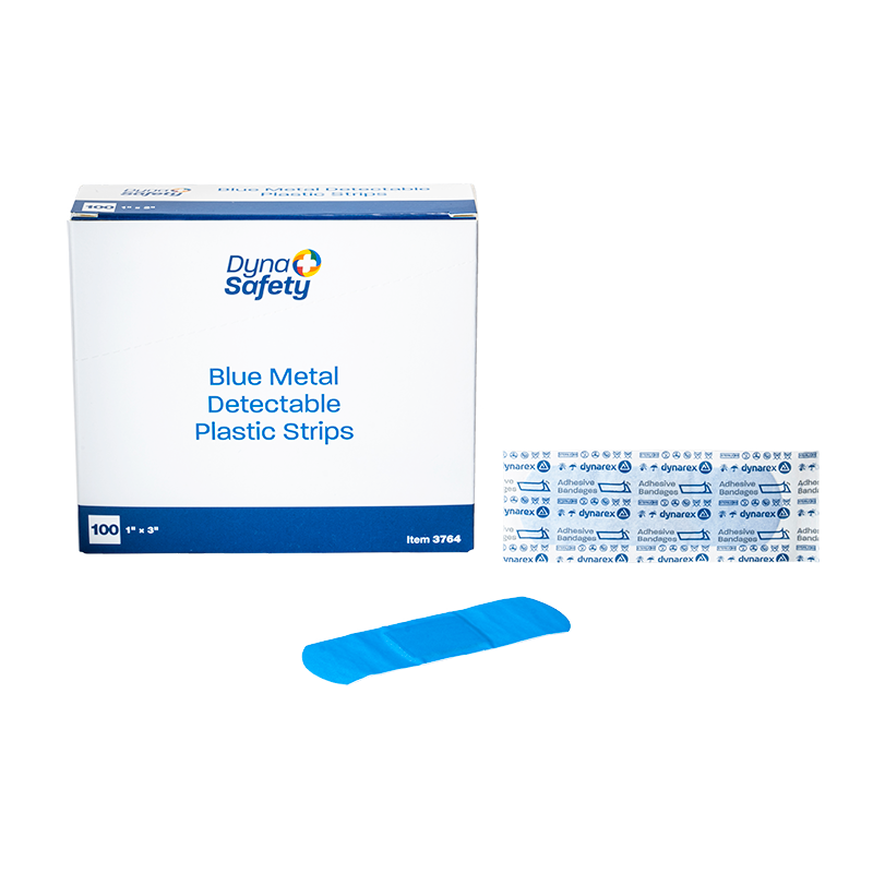 Blue Metal Detectable Plastic Strip, 1" x 3", Case (3764)