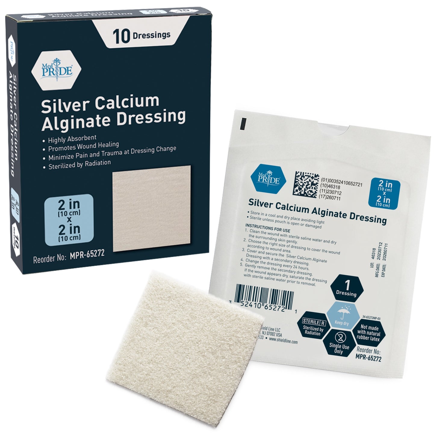 Shield Line Silver Calcium Alginate - 10/10/cs medical supply