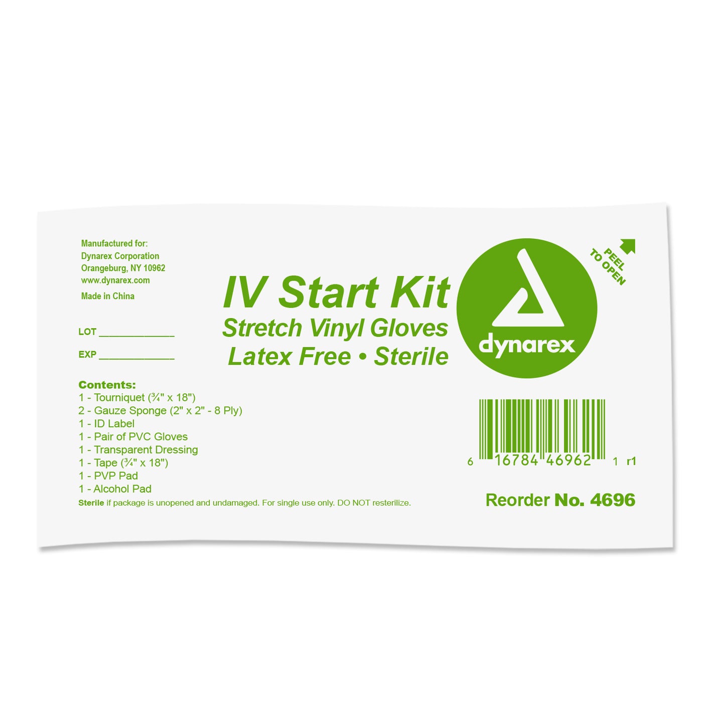 IV Start Kit w/ PVC Gloves, 50/Case (4696)