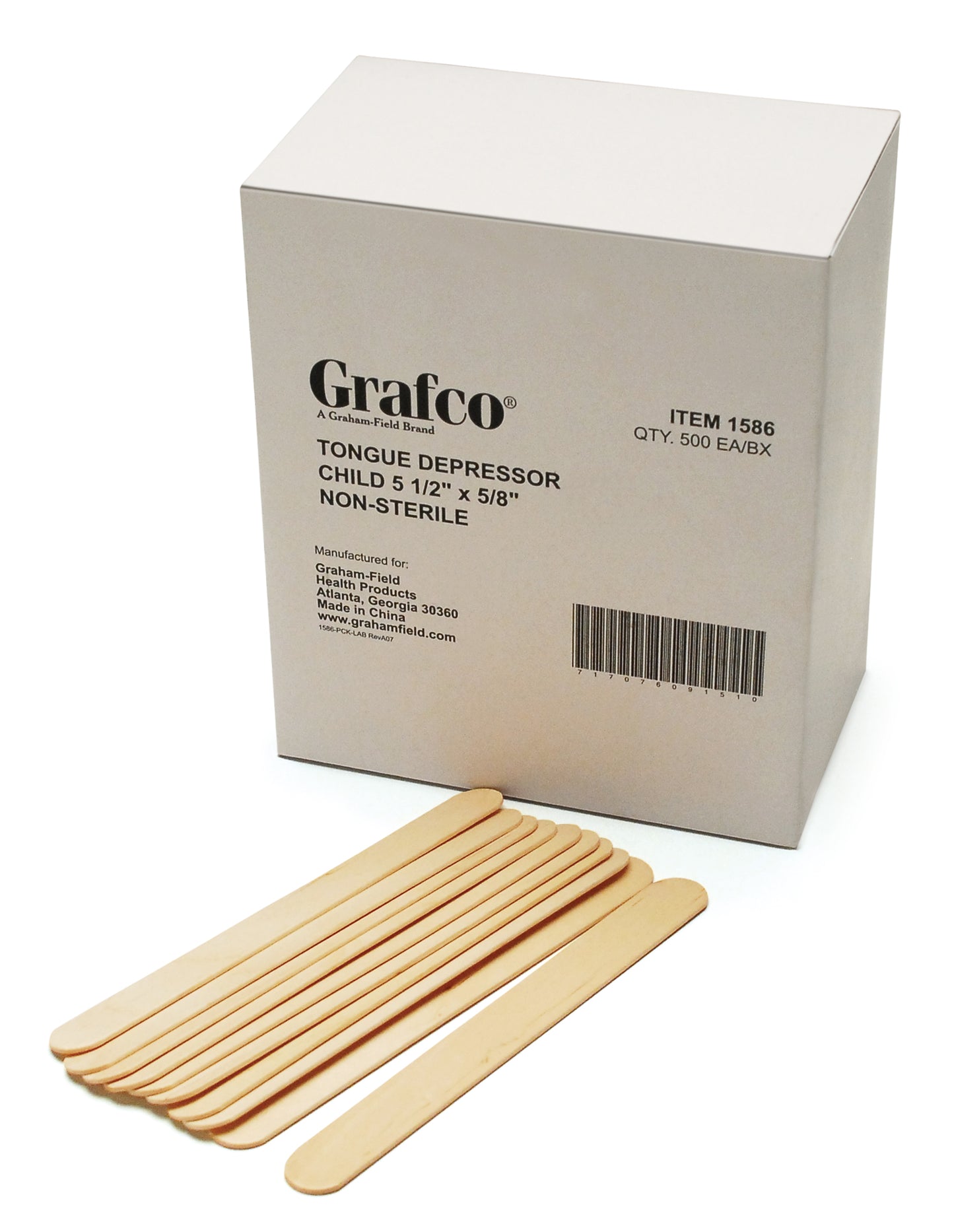 Graham Field Tongue Depres 5 1/2 X5/8 Non-s Grafco medical supply view 2