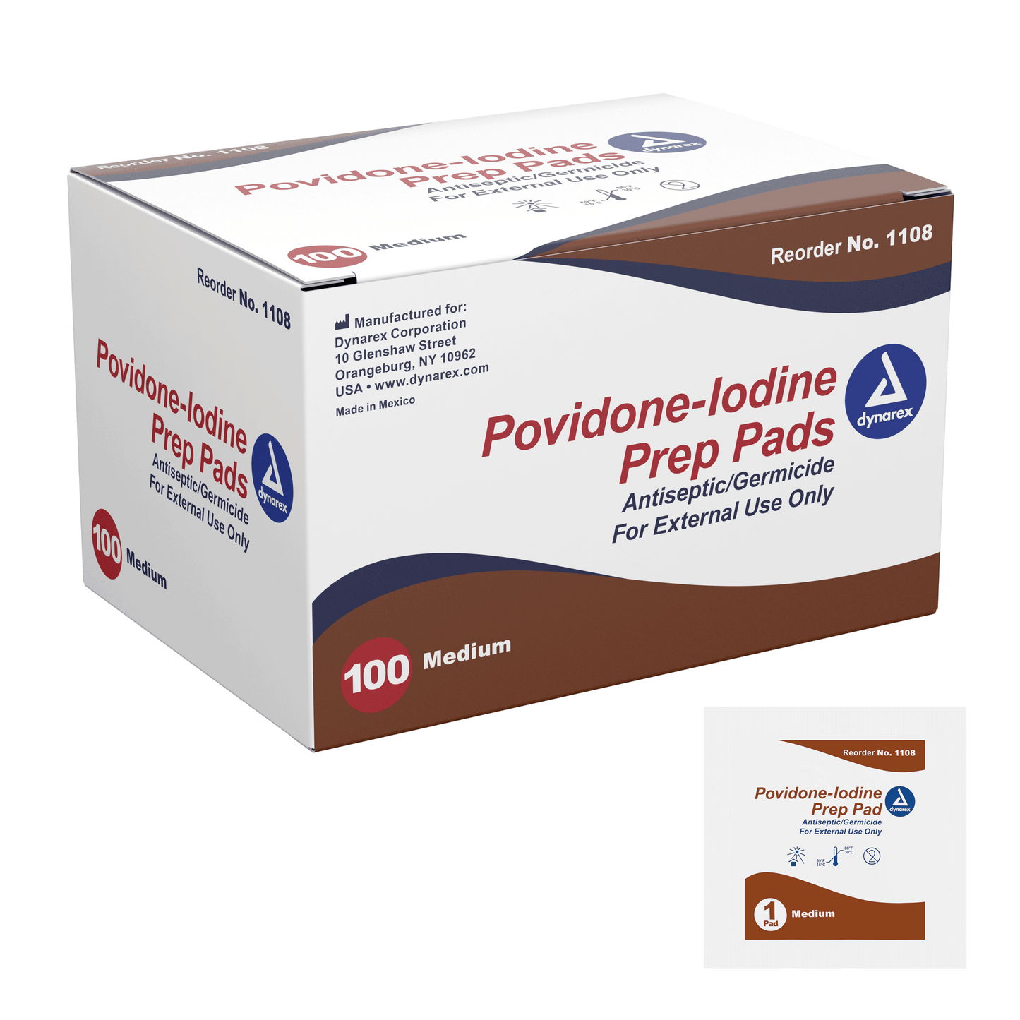 Povidone Iodine Prep Pad, Medium, Case (1108)