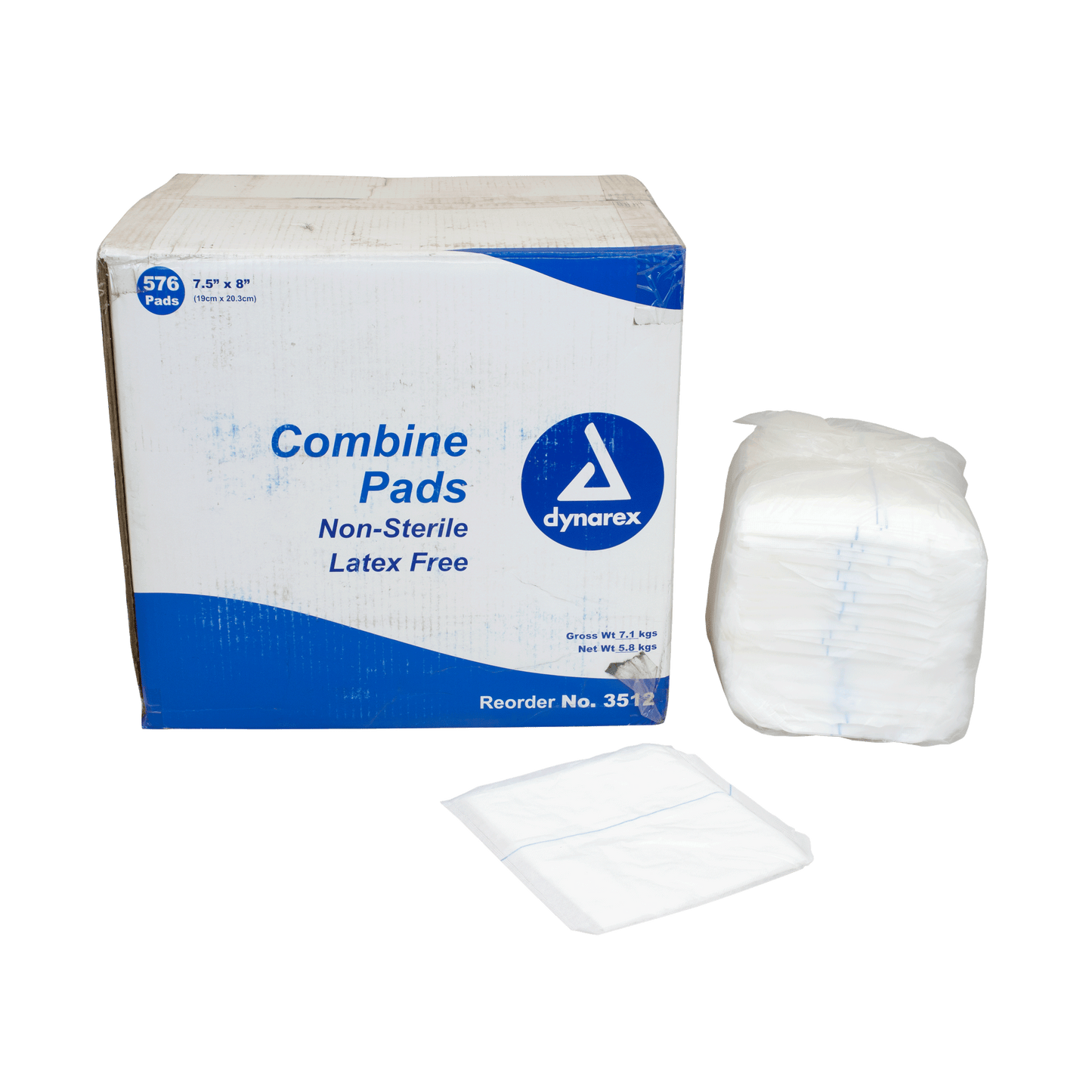 Combine Pads - Non-Sterile, 8" x 7.5", Case (3512)
