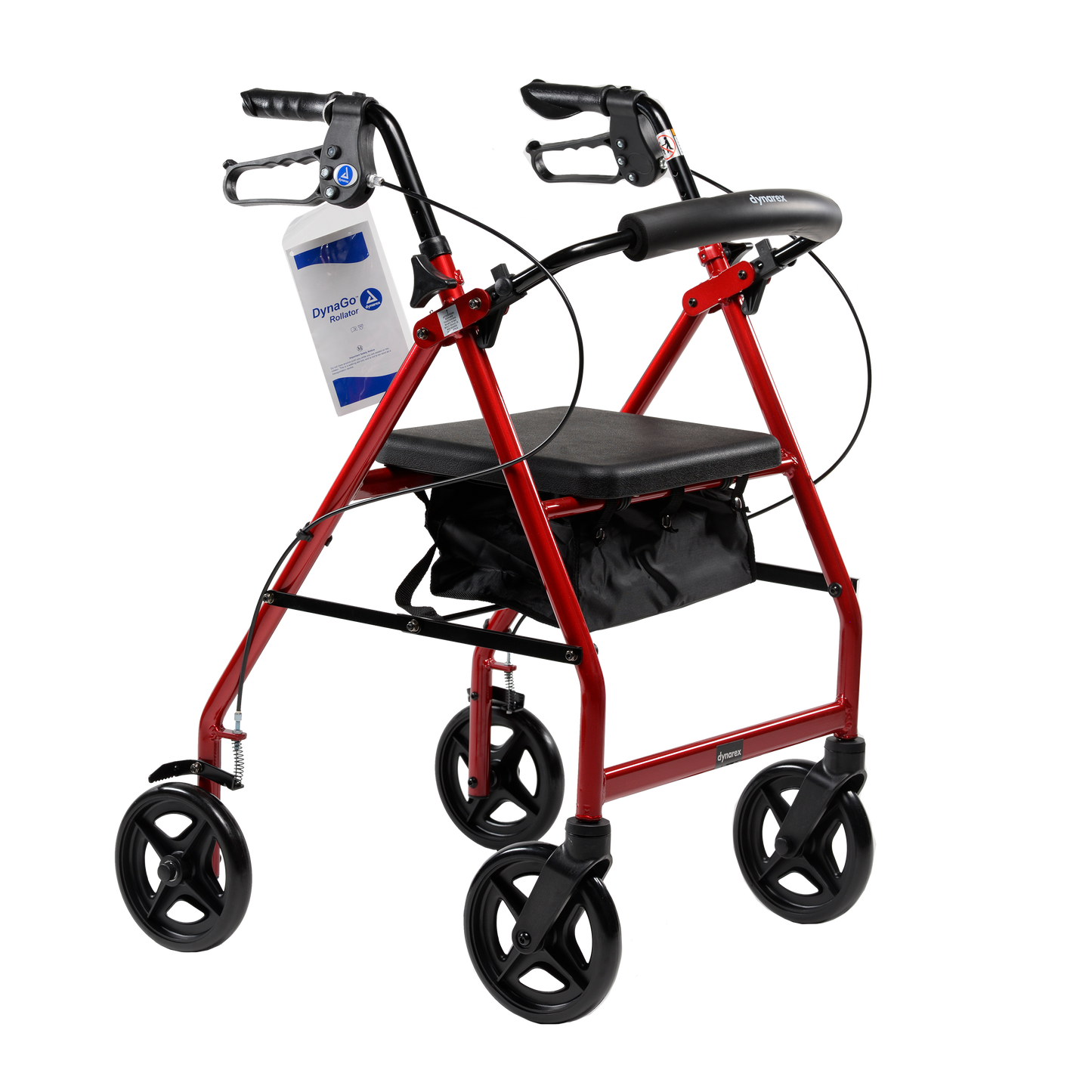 DynaGo Quad 8, Aluminum Rollator w/ 7.5" Wheels, Red (10202)