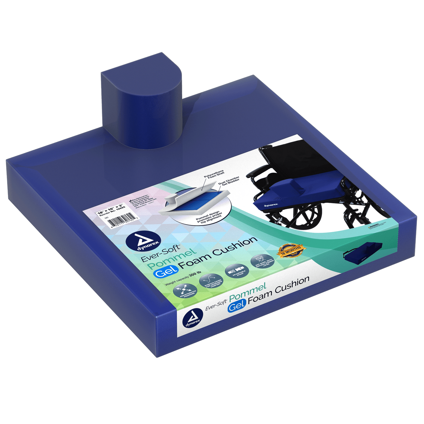Ever-Soft Pommel Gel-Foam Cushion, 20" x 16" x 3", 1pc/bx