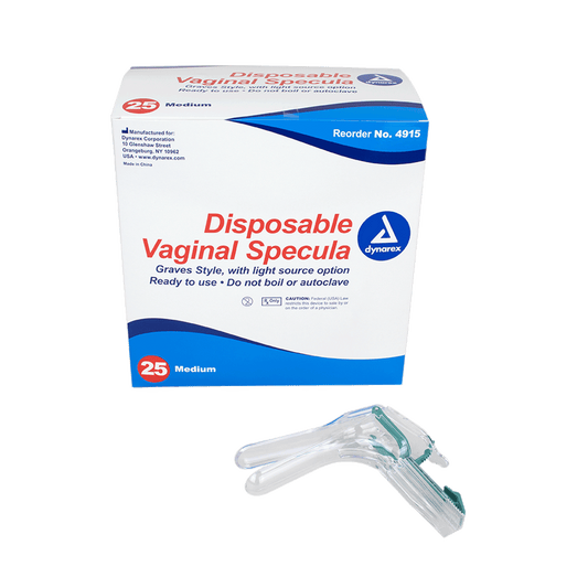 Vaginal Specula Disposable w/ Light Option, Medium, 4/25/cs