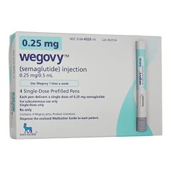 image of Semaglutide 0.25 mg / 0.5 mL Injection Prefilled Injection Pen, 4 Pens