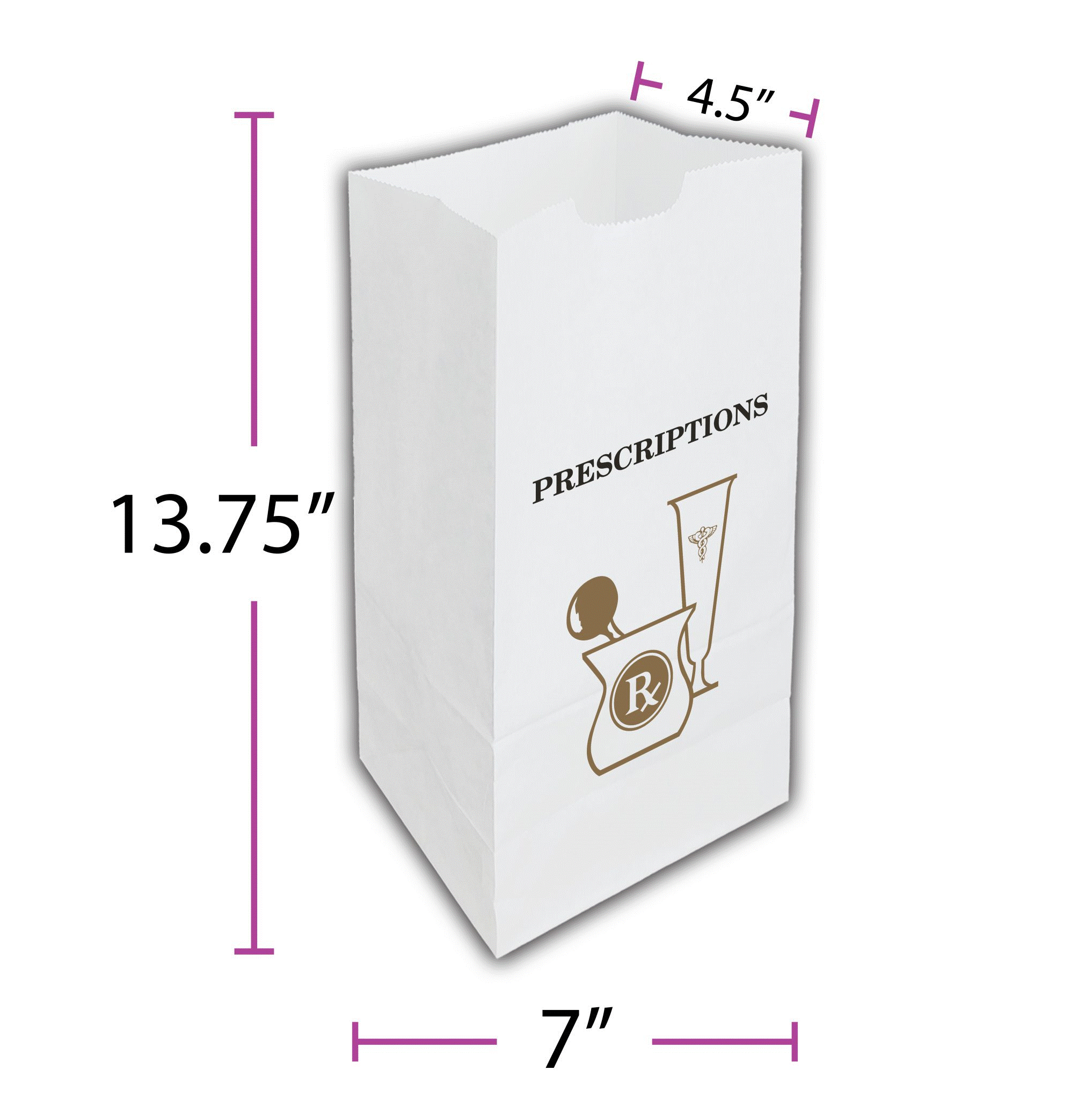 image of Golden Mortar Bags, Flat Bottom, Medium, 12# (7 x 4.5 x 13.75)